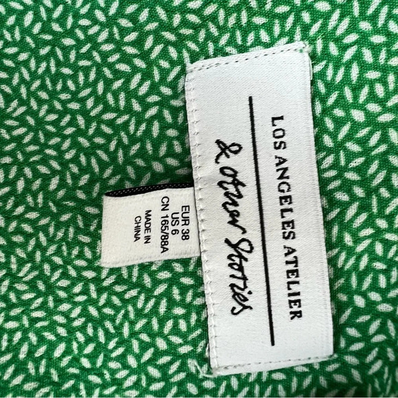 & Other Stories Green Printed Wrap Dress Size 6 - Picture 4 of 5